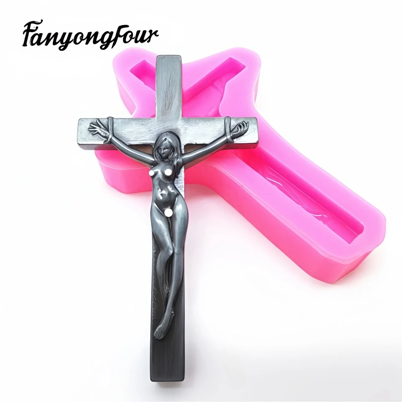 

Cross Girl Silicone Rubber Mold Reproduction Gypsum Resin Candle Concrete Crystal Dropping Glue DIY Handmade Craftsmanship Ornam