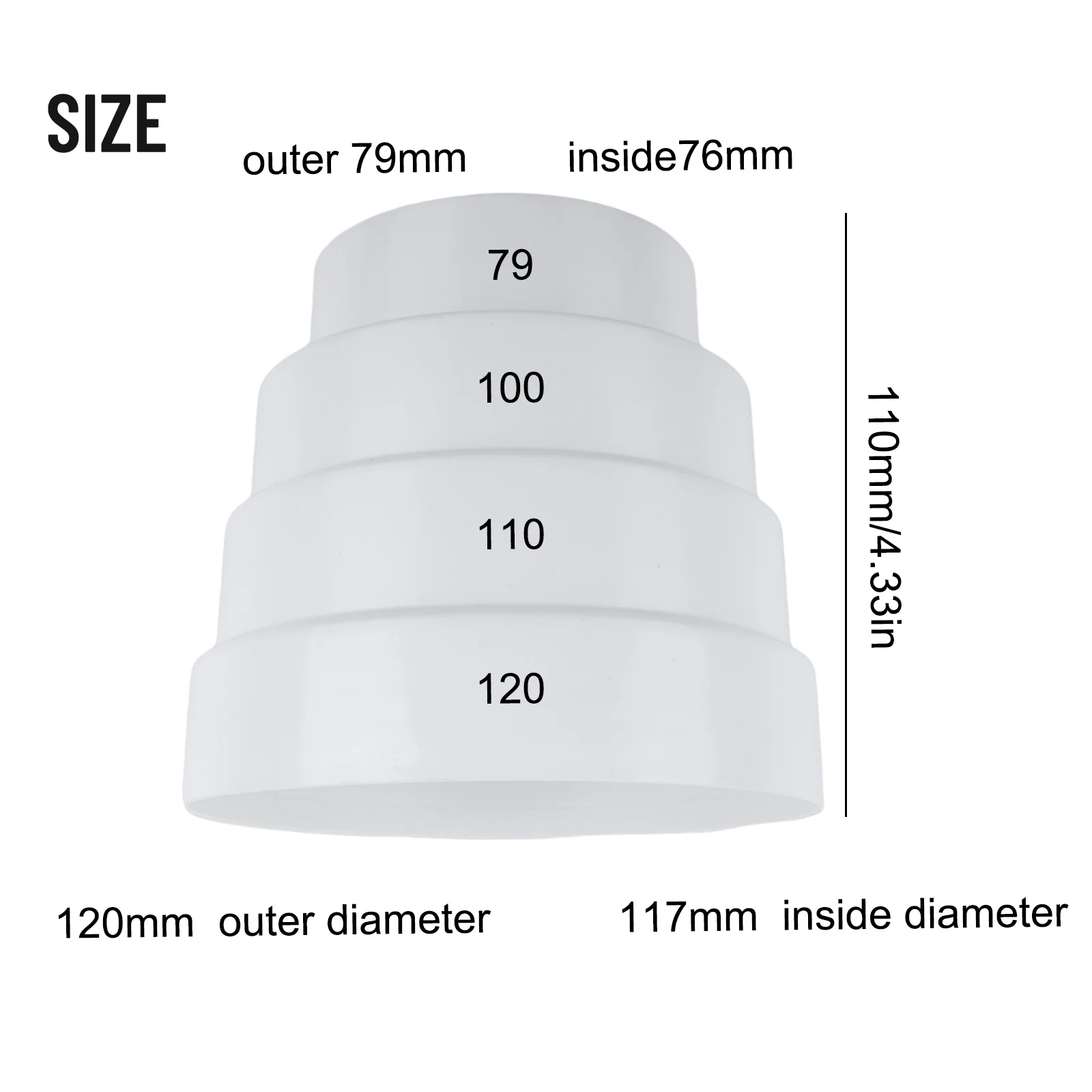 Duct Multi Reducer Extractor Fan Pipe Connector 80/100/110/120/150/160mm Ventilation Duct Multi Reducer For Air Ducts Connecting