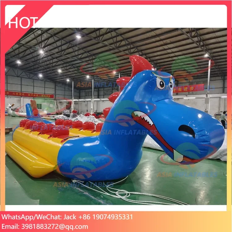 

Sea Sport Games Float Water Dragon Boat Inflatable Banana Boat With Backrest