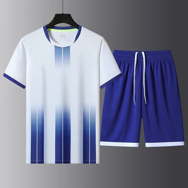 Summer High-quality T-shirt Comfortable Breathable Pure Cotton Loose Outdoor Sports Short-sleeved Top and Short Table Tennis Set - view 3