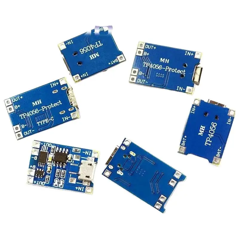 5PCS 5V 1A Micro USB 18650 ประเภท-C แบตเตอรี่ลิเธียมแบตเตอรี่โมดูลชาร์จ + ป้องกันฟังก์ชั่น Dual TP4056 18650 MINI USB
