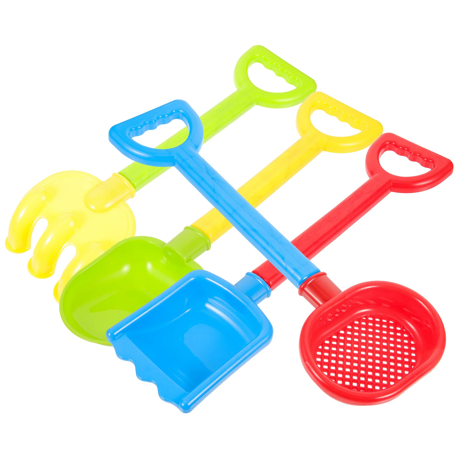 مجموعة مجرفة رملية للأطفال مكونة من 4 قطع، أدوات حفر الشاطئ الملونة خفيفة الوزن للصيف في الهواء الطلق، مجموعة مجرفة بلاستيكية للعب #2