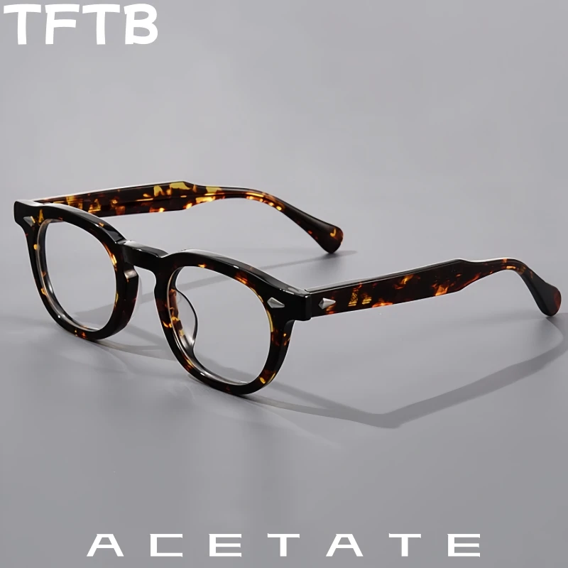 

TFTB Men and Women Luxury Retro Oval Glasses High-end Acetate Eyeglasses Frame Fashion Trend Optical Prescription Eyewear 140mm