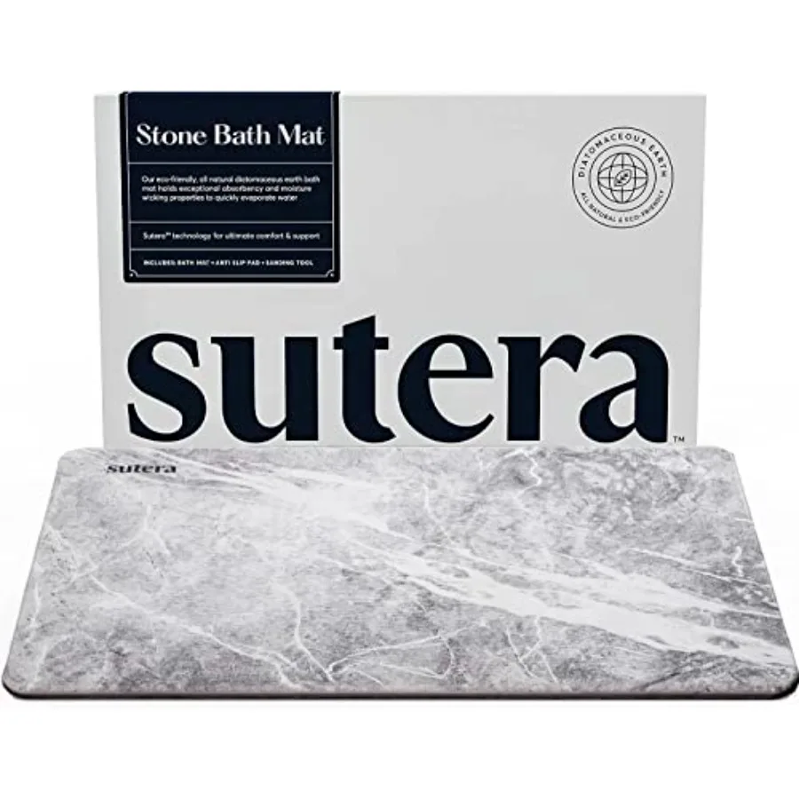

Stone Bath Mat Diatomaceous Earth Shower Mat Non-Slip Super Absorbent Quick Drying Bathroom Floor Mat Natural Easy to Clean 23.