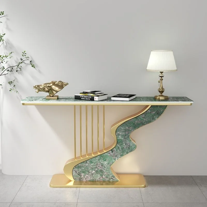 Light luxury modern sintered stone entryway table, creative minimalist hallway wall-side entryway table storage rack