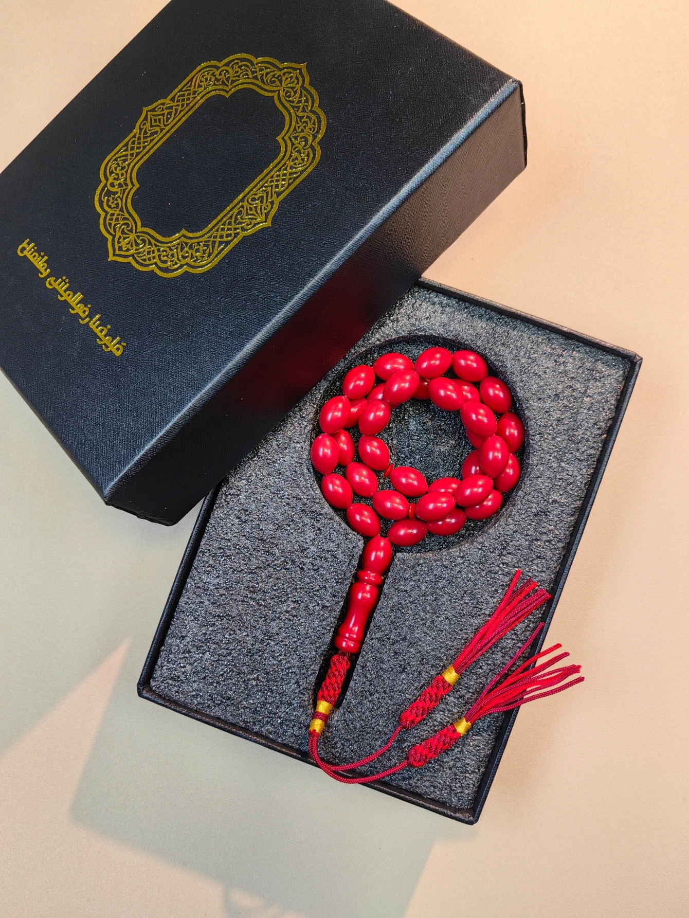 Handmade 45 Beads Islamic Tasbih Prayer Beads with Tassel, Unisex Religious Rosary Accessories, Exquisite Gift Box Packed, Ideal