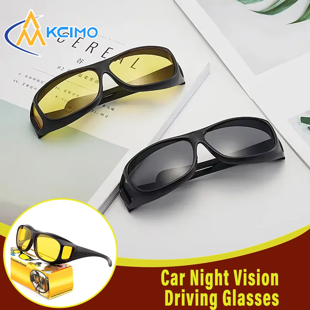 KCIMO New Anti-Glare Night Vision Driver Goggles Car Interior Accessries Night Driving Enhanced Light Glasses Fashion Sunglasses