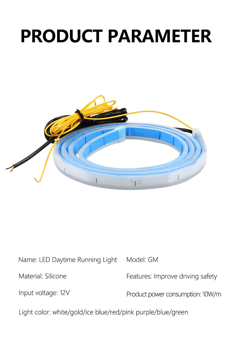 LED Auto Motorhaube Licht Mit Blinker Gelb Scan Start DRL Dynamische Tagfahrlicht Auto Dekorative Ambinet Lampe 12V – Detail 6