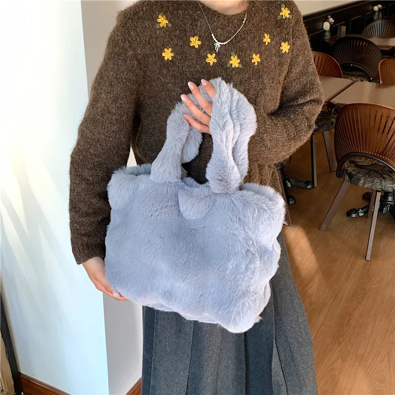 Plush Fashion Versatile Tote Bag for Women Shoulder Bags Large Capacity Commuter Bags Shopping Bags Designer Bag Bolsos Mujer