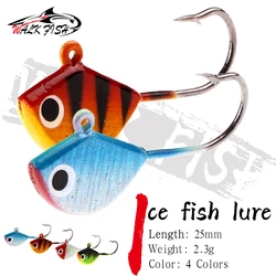 WALK FISH 4PCS/Lot Winter Fishing Lure Ice Fishing Jig Bait 2.5cm 2.3g Mini Metal Fish Lead Head Hook Bait Fishing Tackle