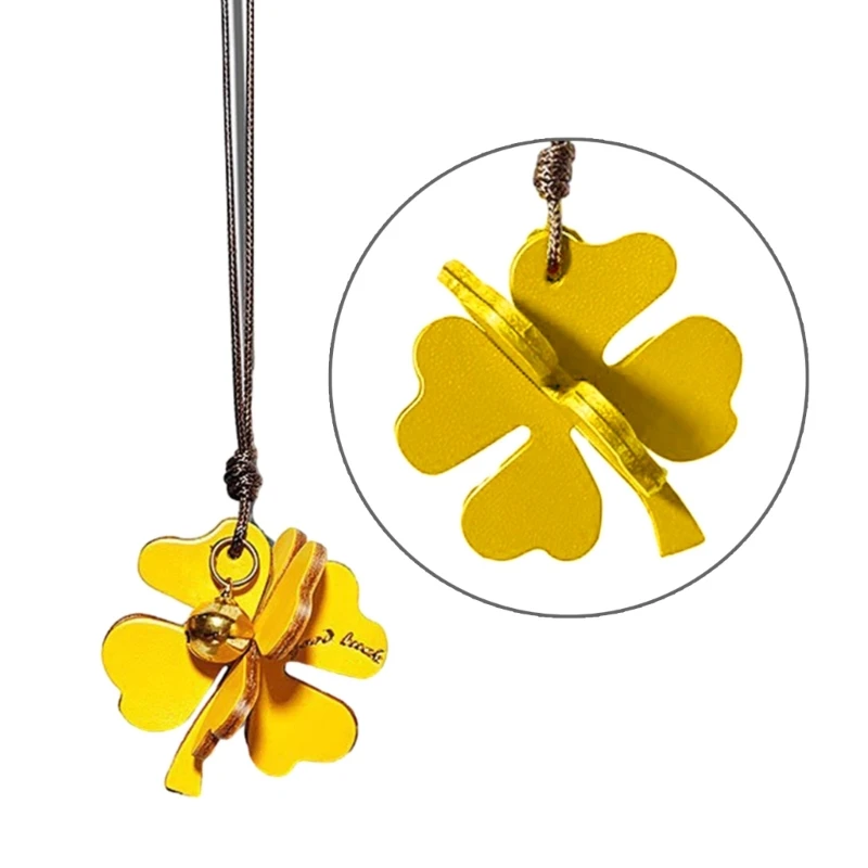 Personalized Funny Swinging Four Leaf Clovers Hangable Eye Catching Auto Pendant Ornament Compatible For Car Accessories