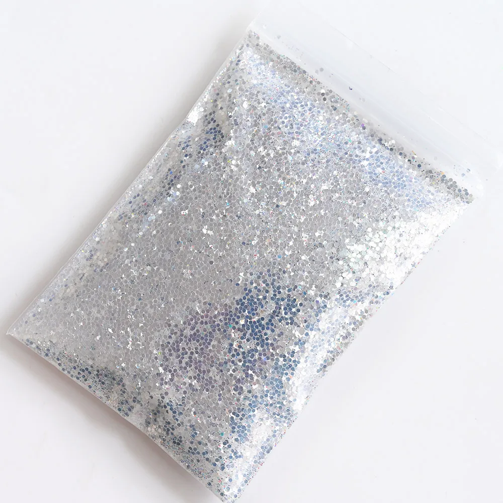 (500g) Ultra Sparkle Nail Glitter Gemengde Pailletten Iriserende Hoogtepunt Zilver Knipperende Losse Hexagon Paillette Zeemeermin Vlokken BZY