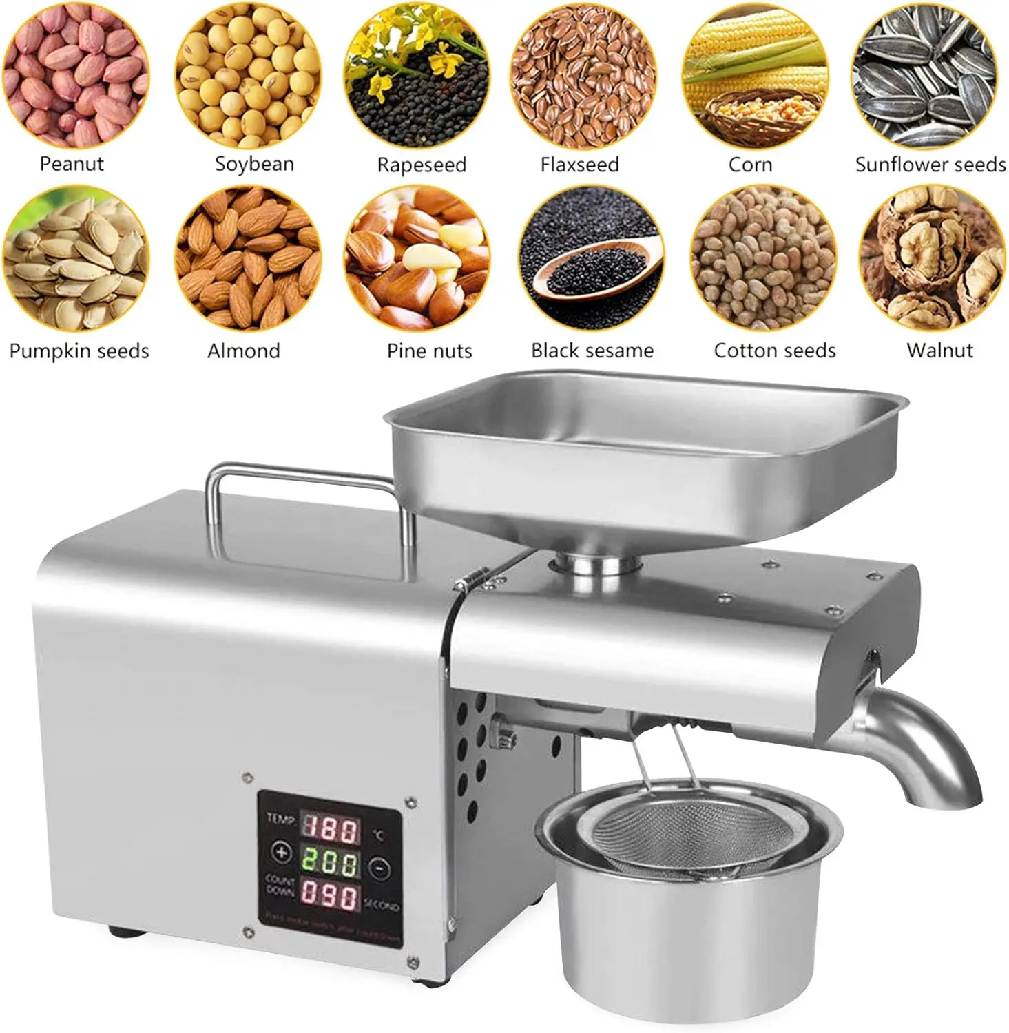 Automatic Stainless Steel Oil Press Machine Industrial Nuts Seeds Oil Extractor Organic Oil Expeller Presser Pressing Machine 11