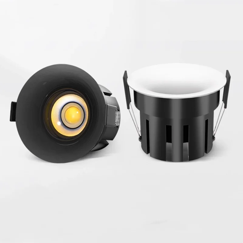 Embedded curved-edge bezelless downlight with anti-glare LED ceiling lamp AC 90-265V dimmable spotlight for indoor lighting New