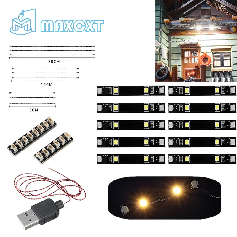 بنة Led إكسسوارات مضيئة 10cps شرائط مصباح 0.8 مللي متر دبوس متوافق شرائط مصباح لنماذج مكعبات البناء ليغو/Moc