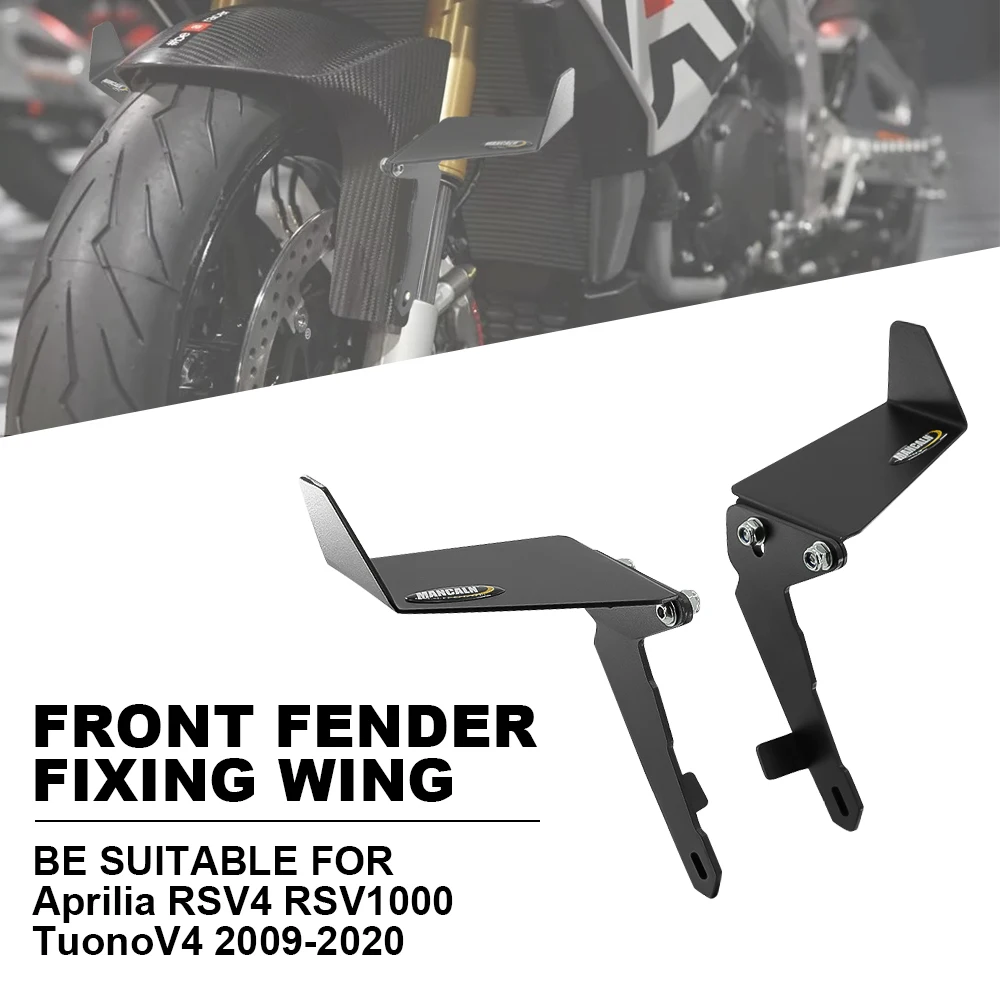 

For Aprilia RSV4 RSV1000 TuonoV4 2009-2020 fixed wing Front fender adjustable motorcycle mudguard Aluminium Winglet splash guard