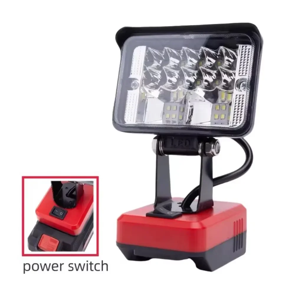 Luz de trabajo LED de 12W portátil para Parkside X20V TEAM batería lámpara Led con puertos de cargador convertidor tipo C USb (sin batería)