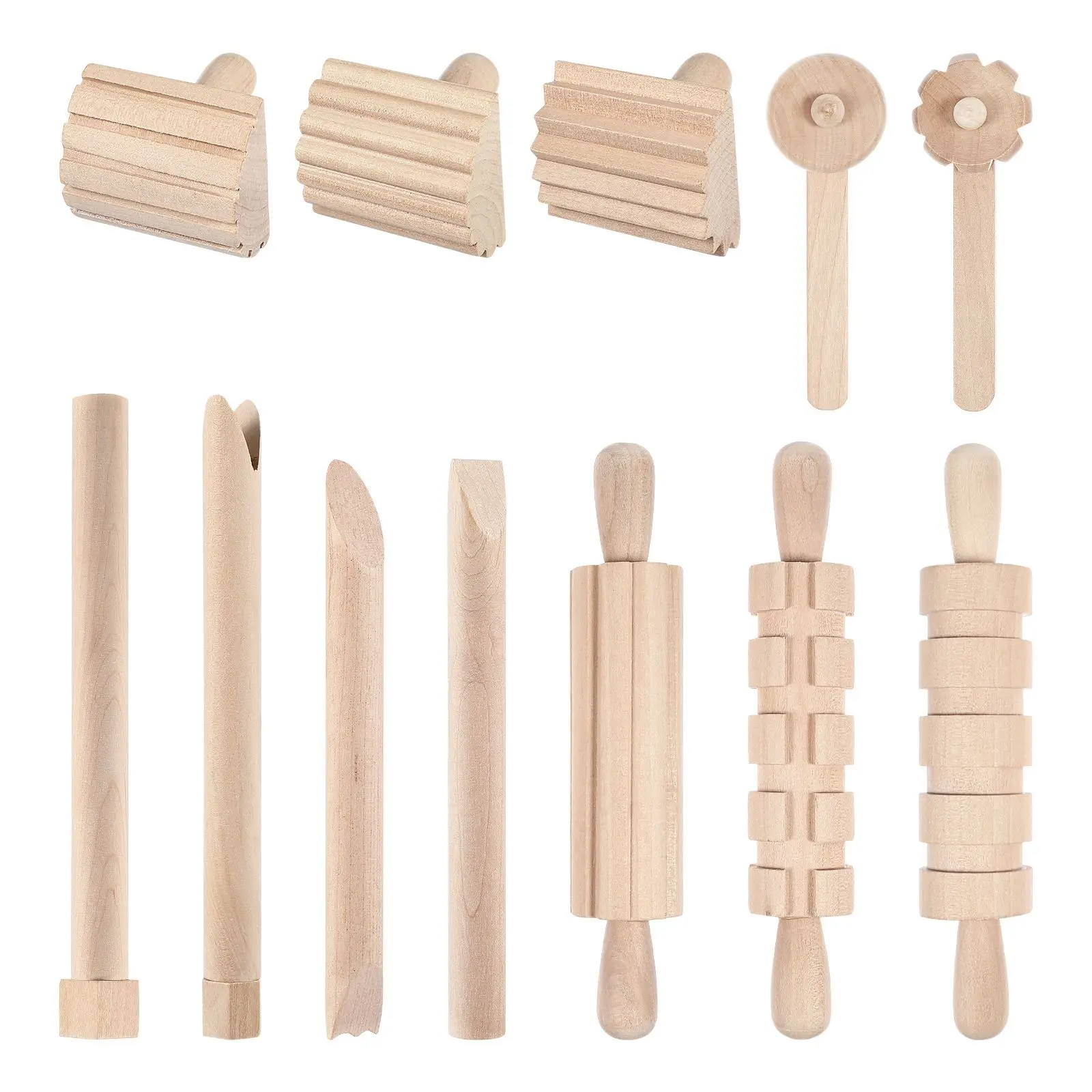 

1 Set Carving Crafts Wooden Pottery Clay Molding Tool Handmade Clay Kit Plasticine Shaping DIY Pottery Tools for Children