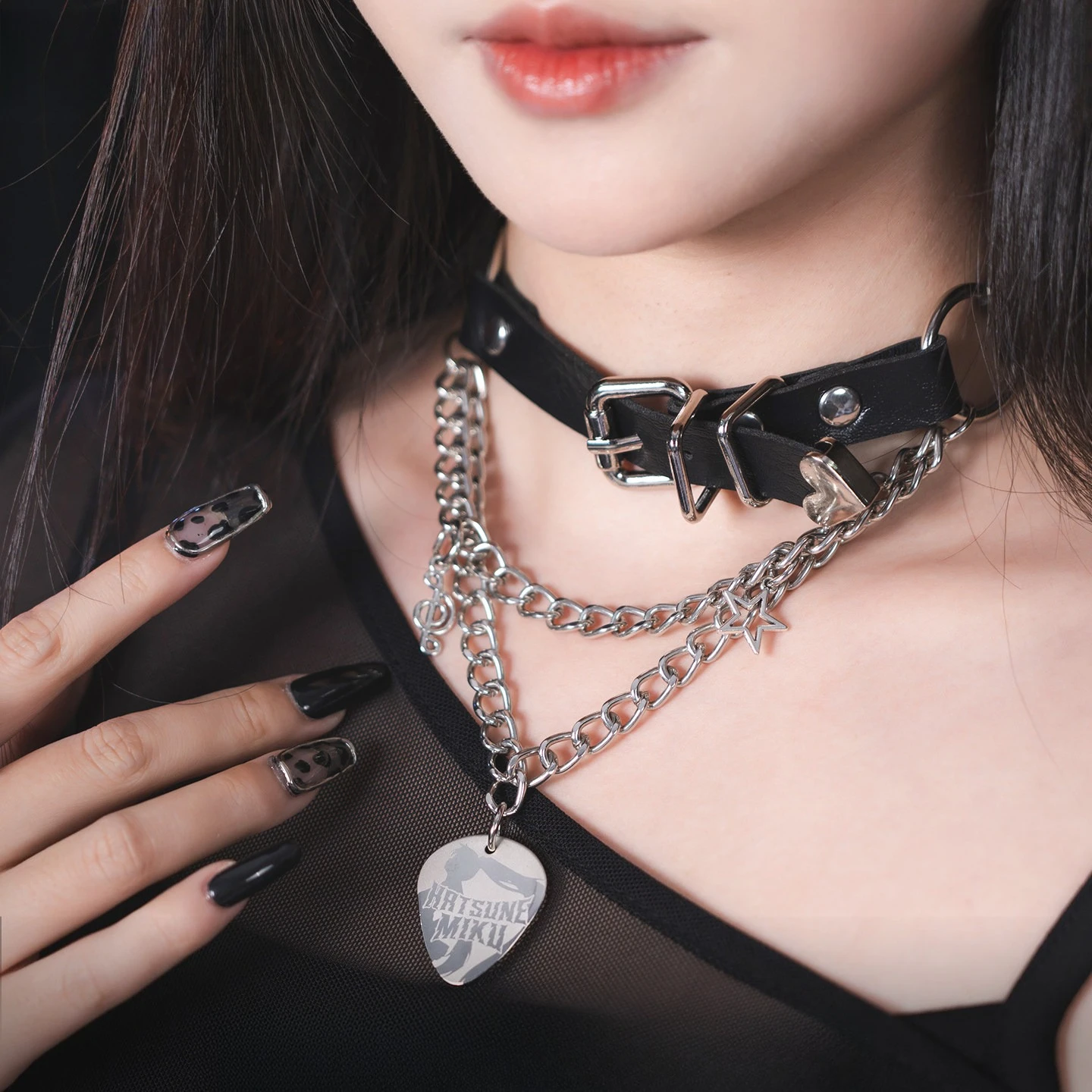 

Hatsune Miku Anime Necklace Women Men Collar Leather Necklaces Jewelry Adjustable Neck Chain Leg Accessories
