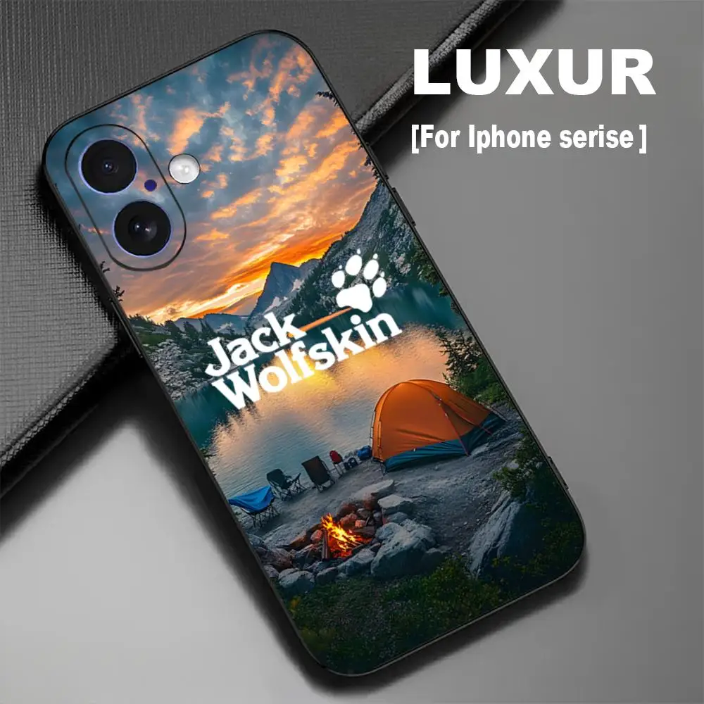 Brand Jack W-Wolfskin Phone Case For iPhone 18 17 16 15 14 13 12 X XR XS Plus Mini Pro Max Soft black Shockproof Cover