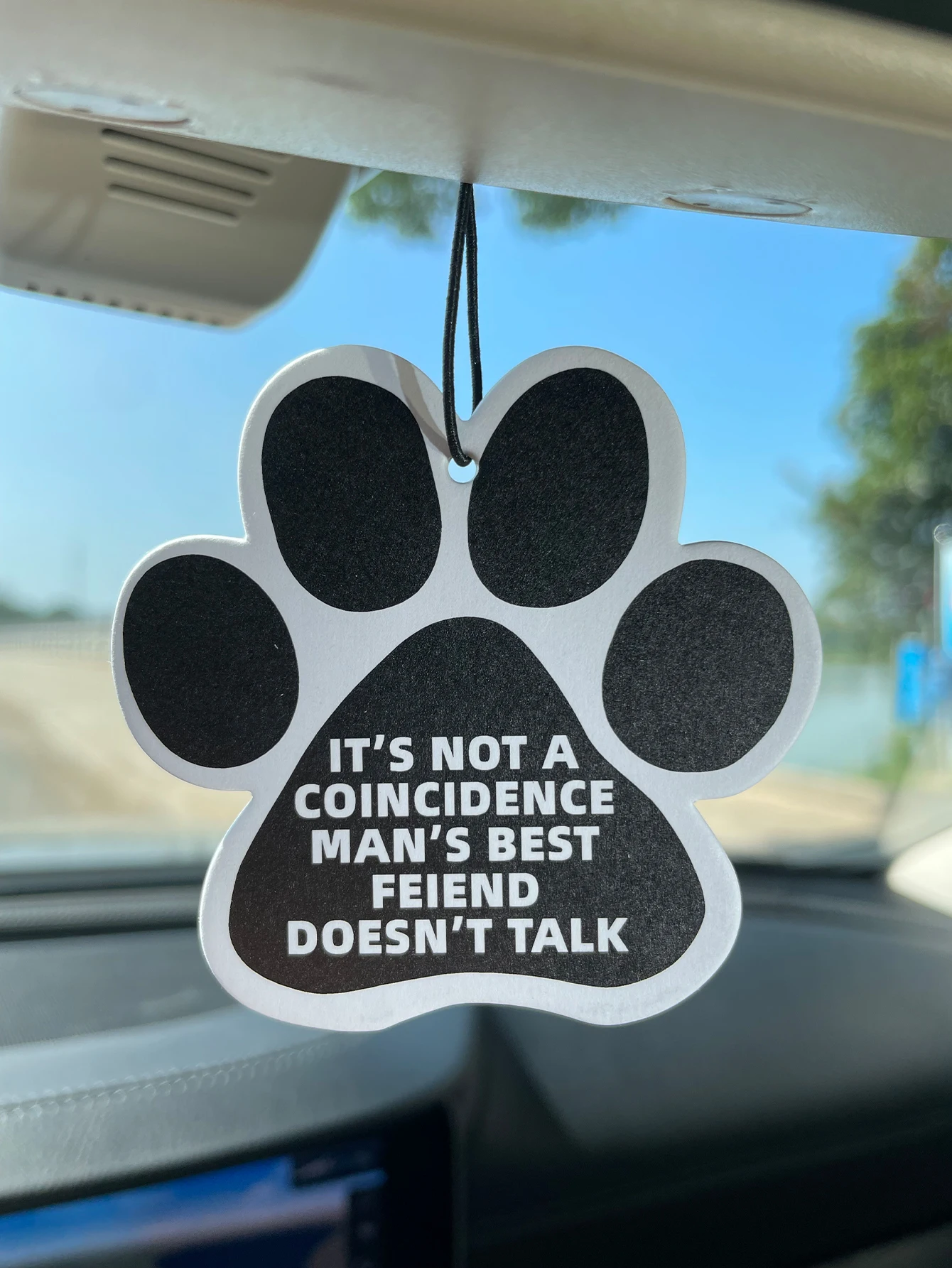 Fragrance Quotes - Dog Paw Print Hanging Car Air