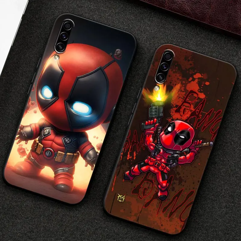 Funny Chibi Deadpool Marvel Phone Case For Samsung Galaxy A30 A30S A50 S A20E A20 A40 A70 A10 E Note 8 9 10 20 Ultra Back Covers