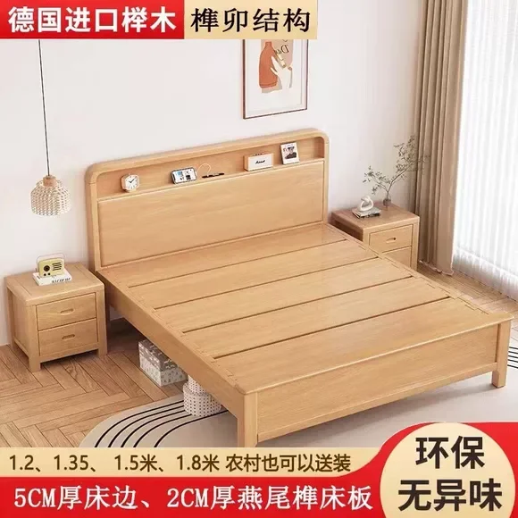 

Solid wood telescopic children's bed widened with guardrail splicing bed one meter 1m folding multi-functional small apartment p