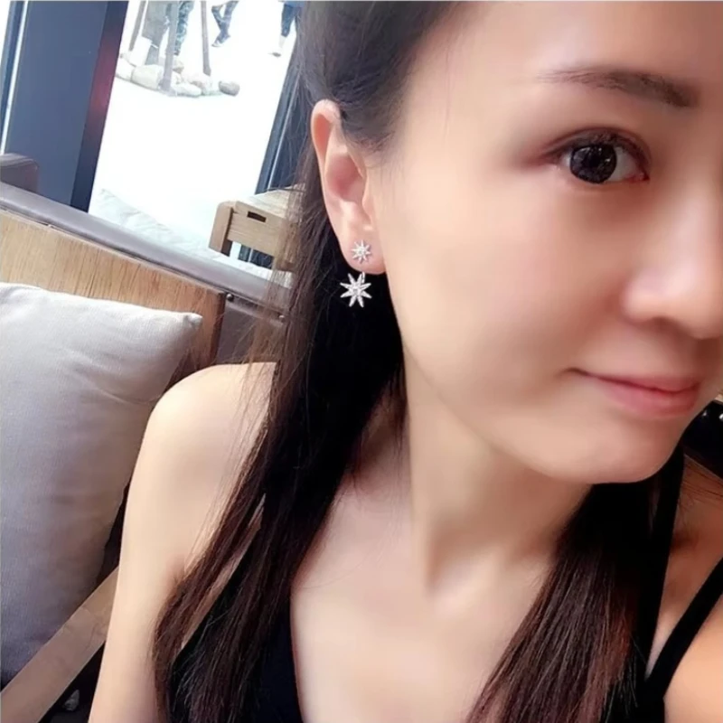 New Hot Fashion 925 Sterling Silver Crystal starfish Earrings for Women Girls Gift Fashion Statement Jewelry 2018