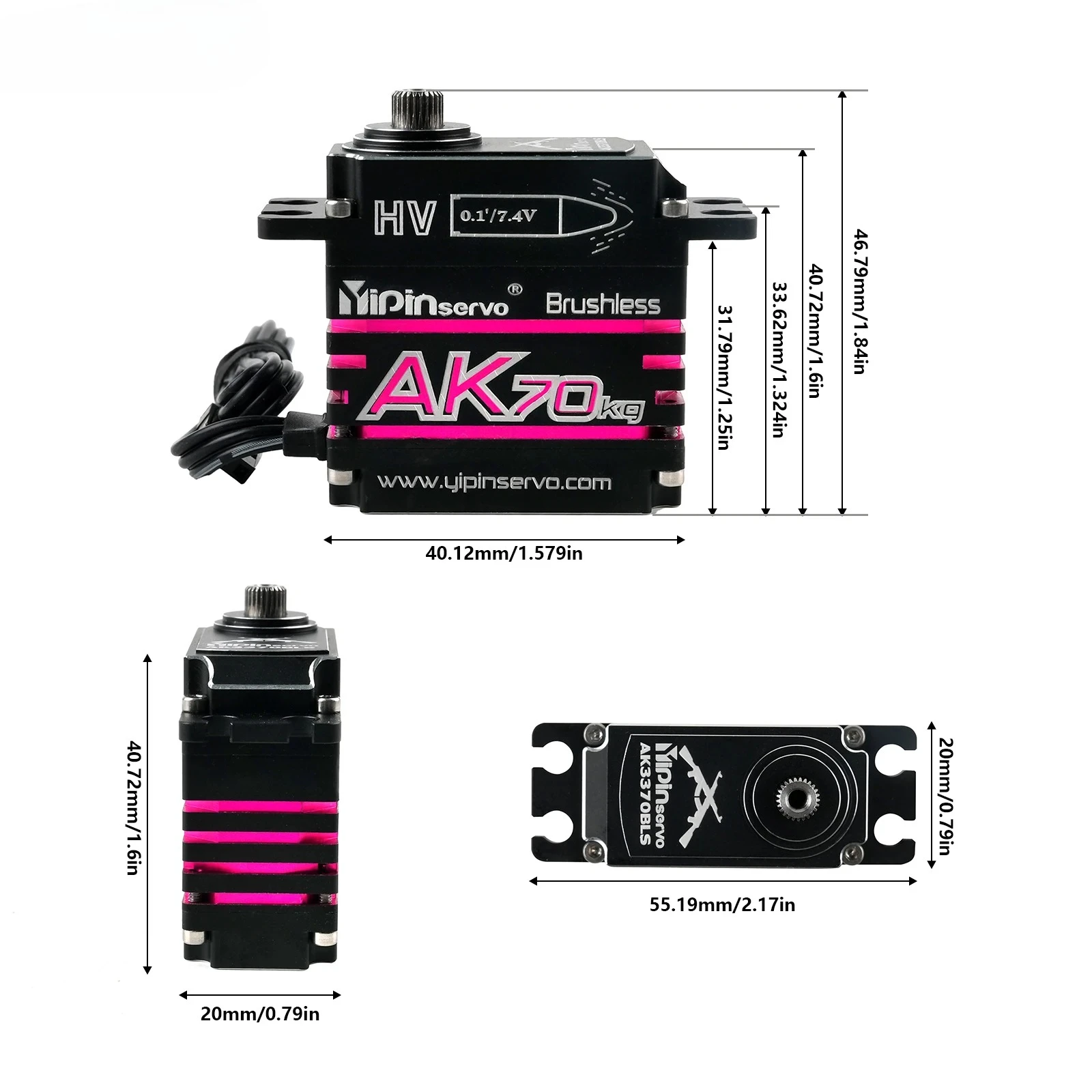 Servomotore digitale brushless con codifica magnetica a coppia elevata AK70 da 70 kg impermeabile da 180 gradi completamente in metallo per robot aereo per auto