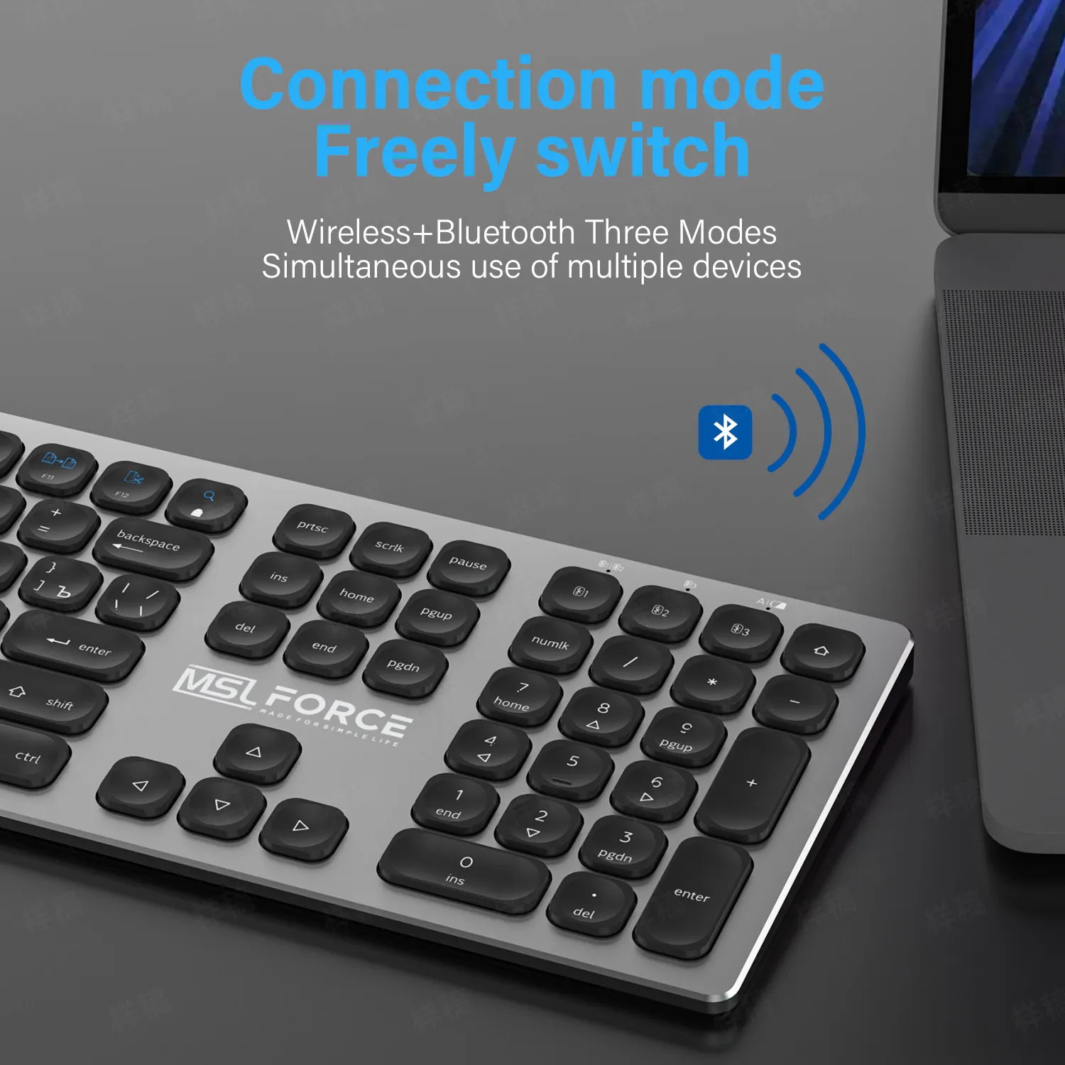 Russian Bluetooth Wireless Keyboard with type c hub 108 key usb keyboard Aluminium Alloy for Windows iOS Android Computer Deskto