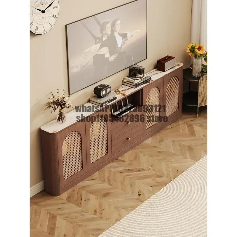 Chinese rock slab living room household floor TV cabinet ultra-thin shelf storage side cabinet