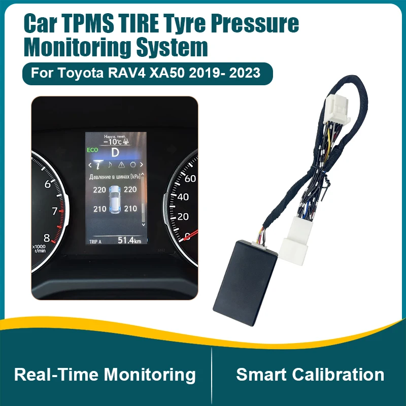 Smart Car TPMS Tire Digital LCD Display Auto Tire Pressure Alarm Monitoring System Intelligent Toyota RAV4 XA50 2019- 2023