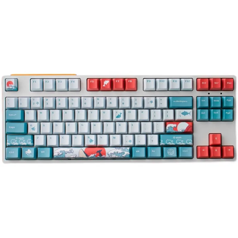 

Coral Sea OEM Profile DYE-SUB PBT Keycap English Custom Personality Keycaps For Mechanical Keyboard 61/64/68/75/84/87/96/980