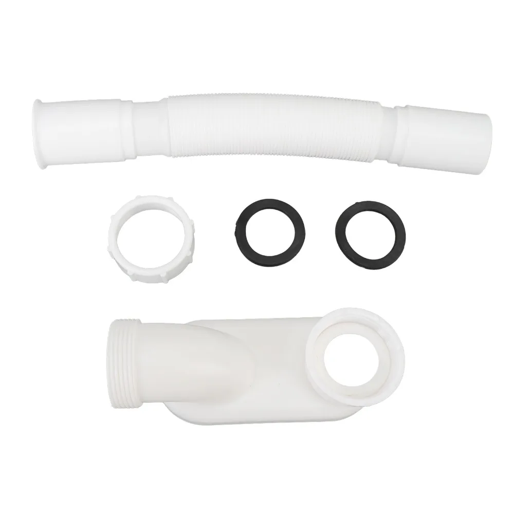 1-1/2 Inch Bathtub Drain Pipe Low Profile Expandable Design Shower Drain Pipe Plastic Material Flexible Pipe
