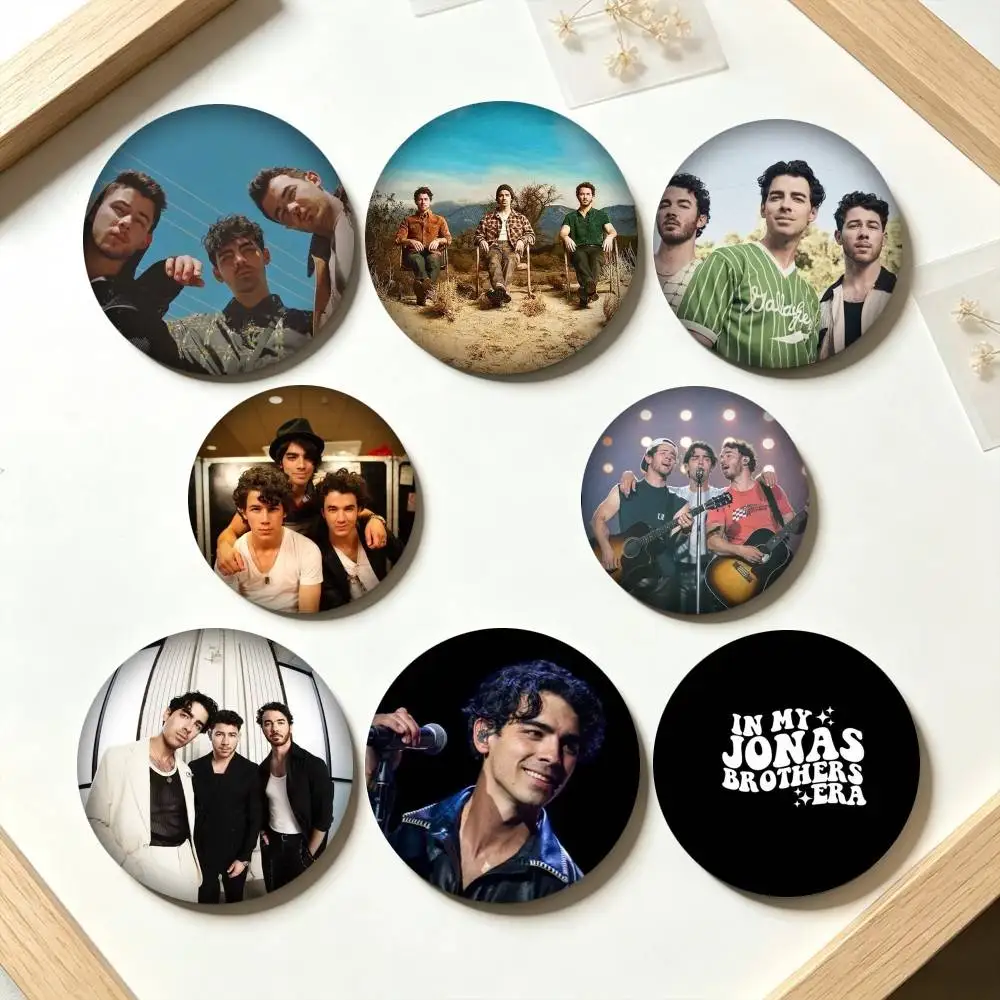 J-Jonas Brothers  Pop Rock Band 25 32 44 58 75mm Badges Personalized Round Brooches Pins Accessory Gift