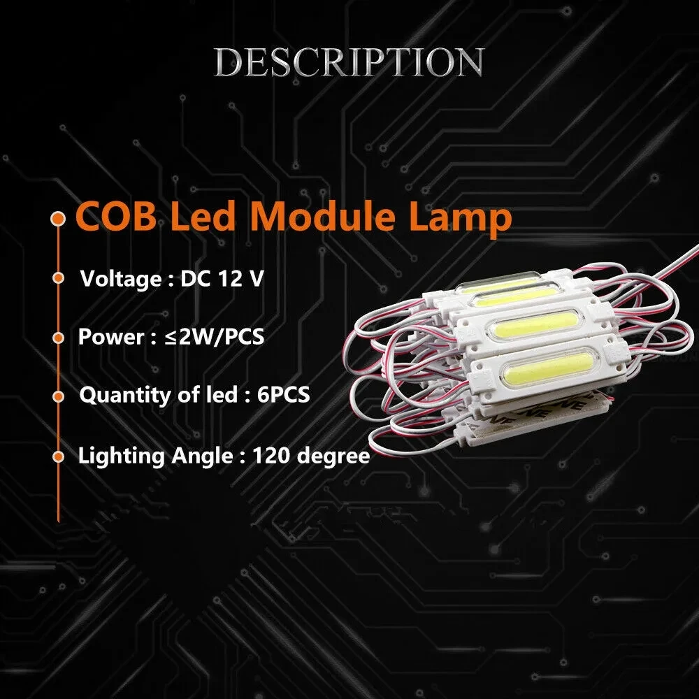 10 sztuk/partia wtrysku z obiektywem COB moduł LED wodoodporne podświetlenie LED do znaku kanału litera DC12V 2W IP68