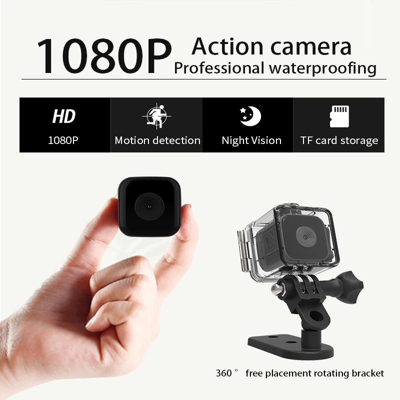 SQ28 Outdoor Waterproof Sports Camera 1080p Portable Car Mini DV Camera High Definition Aviation Small Direct Recording Camera