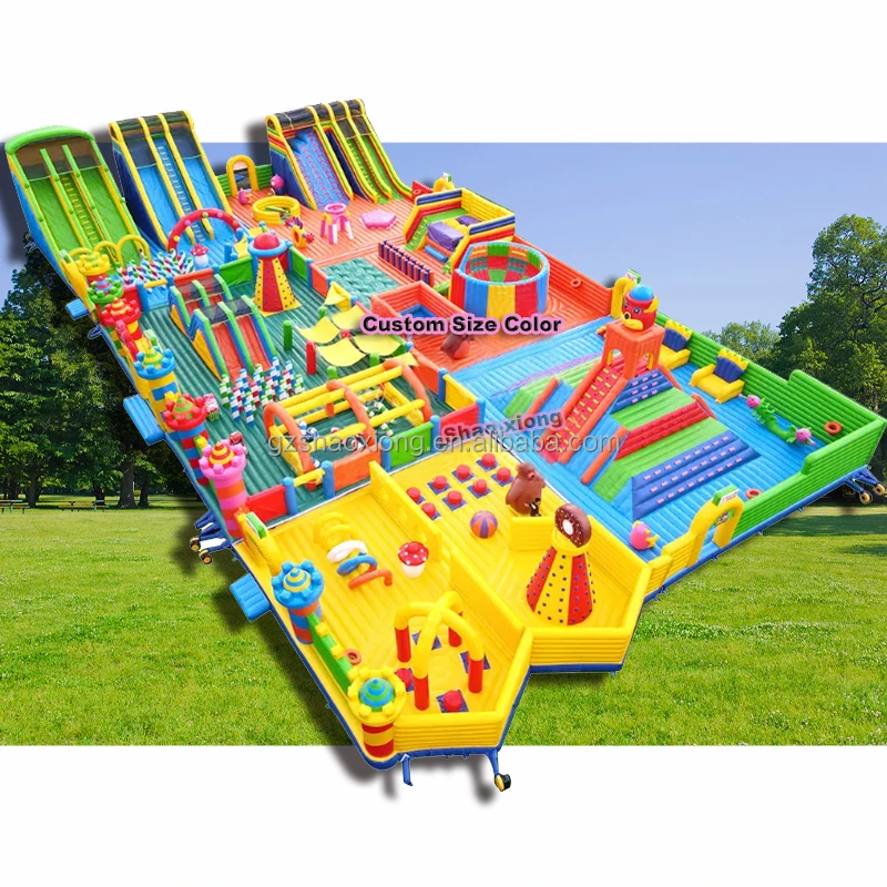Futbolín comercial gigante al aire libre, juegos de parque temático, parque infantil de ciudad divertida, trampolín inflable suave, parque de atracciones de castillo saltador