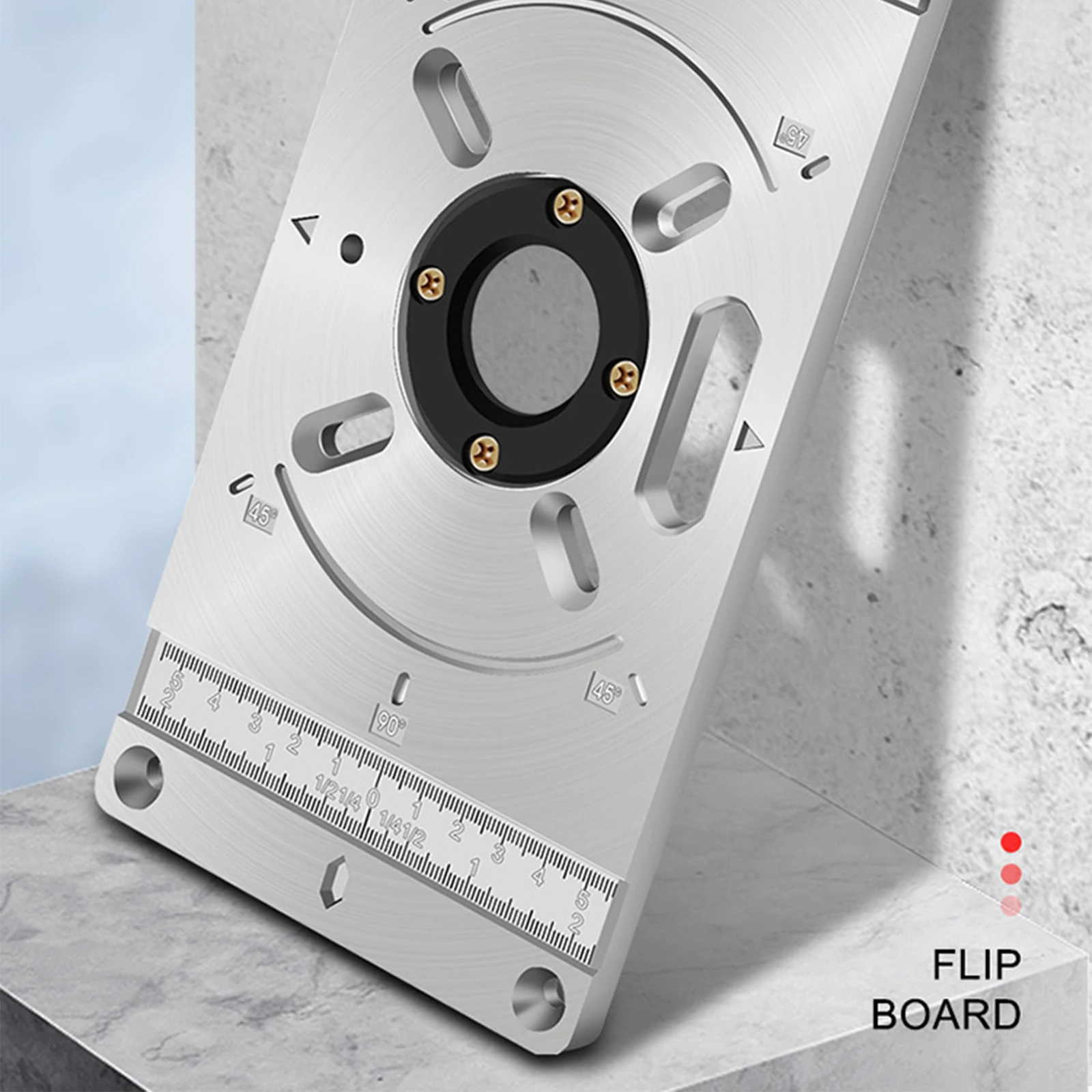 Aluminum Router Table Insert Plate, 3 Insert Rings & Screws, Rustproof, Center Alignment for Woodworking Milling & Drilling