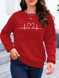 Bear Print Loose Sweatshirt Casual Long Sleeve Women Autumn and winter Creative Sweatshirts All-Match Street Clothes Womens