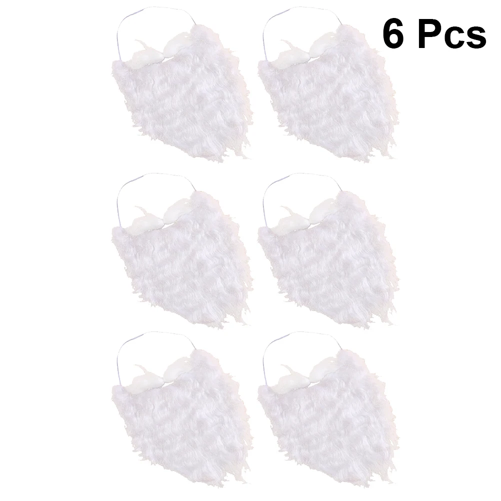 

6 Pcs Santa Beard Fake Mustache DIY Props Party Facial Hair Mustaches Make up