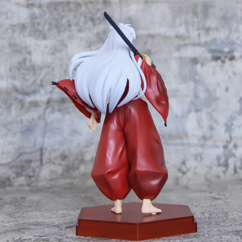 20cm Inuyasha Anime Action Figure Collectible Statue Standing Pose Two Styles (White/Black Hair) for Toy & Hobby