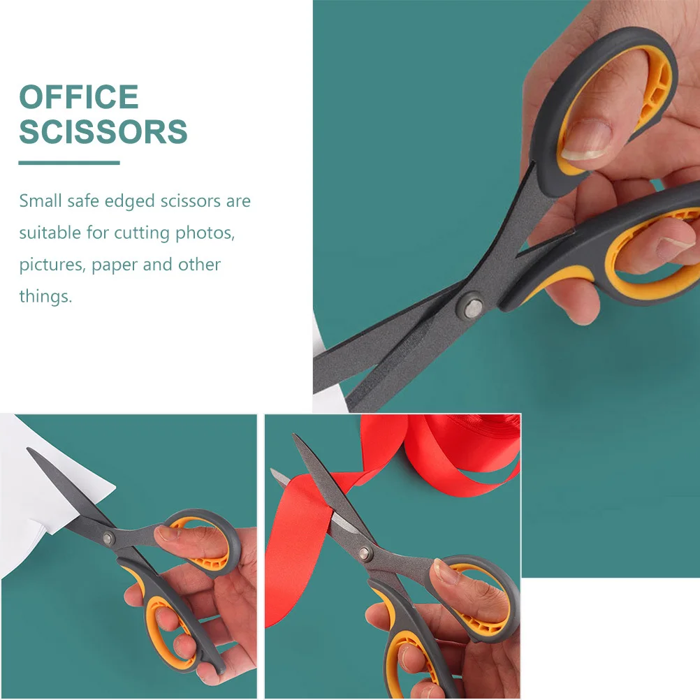 2 قطعة مقص غير لاصق مكتب مقص للحرف اليدوية للطلاب المنزل DIY بها بنفسك جميع الأغراض مقص قبضة مريحة حادة #6