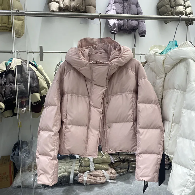 ฤดูหนาวหนาลงเสื้อแจ็คเก็ตผู้หญิงHooded Down Jacket 2025 ใหม่ผู้หญิงลงเสื้อแจ็คเก็ตเป็ดสีขาวลงผู้หญิงเสื้อh574