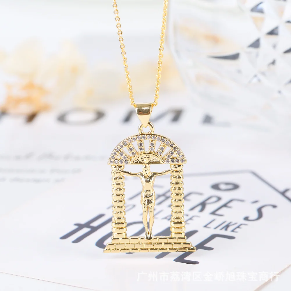 

Винтажный портретный крест, кулон с полным бриллиантом и цирконом, ожерелье в стиле хип-хоп, ювелирные изделия унисекс