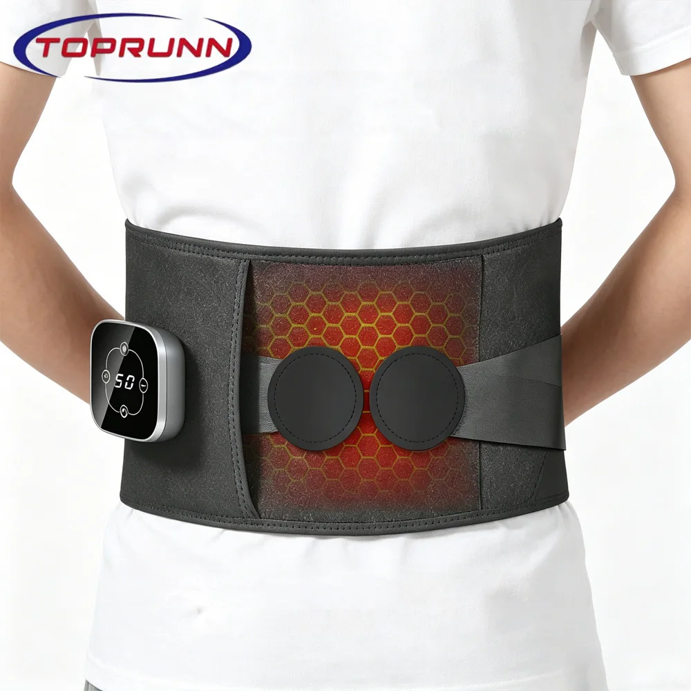 

CordlessHeating Pad with Massager for Lower Back Soothing,5 Heat 3 Vibration,Rechargeable Wireless Heated Waist Belt App Control