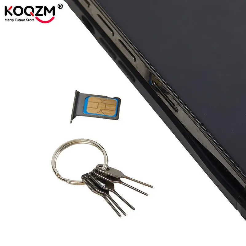 Anti-perdido Sim Card Removal Needle, Sim Card Pin, 1 Ring Key Tool, Telefone Ejetando Pin, SIM Card Tray Ejection, Chaveiro, 5pcs