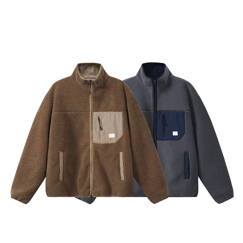 

Stand-up Collar Sweater, Thickened Outerwear for Both Men and Women in Autumn To Keep Warm.Loose Casual Jacket