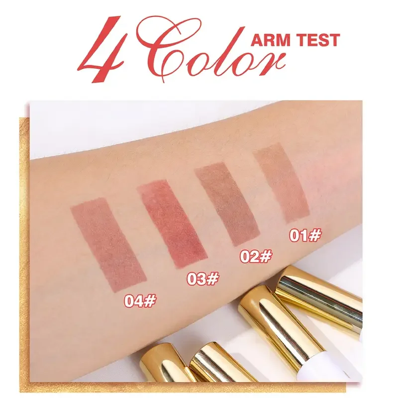 4 ألوان تقشر بقع الشفاه، قناع الشفاه الذهبي، وشم الشفاه المصطبغ للغاية، مقاوم للماء، يدوم طويلاً، بطانة الشفاه، لمسة نهائية غير لامعة #6