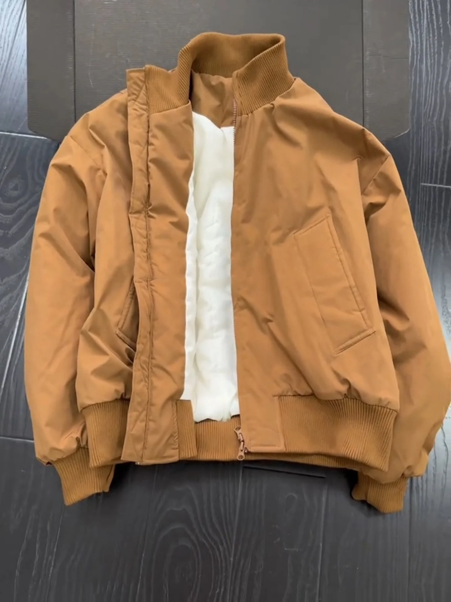 

Мужская утепленная хлопковая куртка-бомбер в американском стиле для осени и зимы, бейсбольная куртка Cleanfit, повседневная верхняя одежда